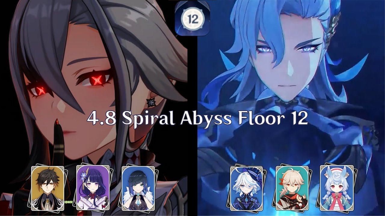 4.8 Spiral Abyss Floor 12 with C1R1 Arlecchino and C0R1 Neuvillette