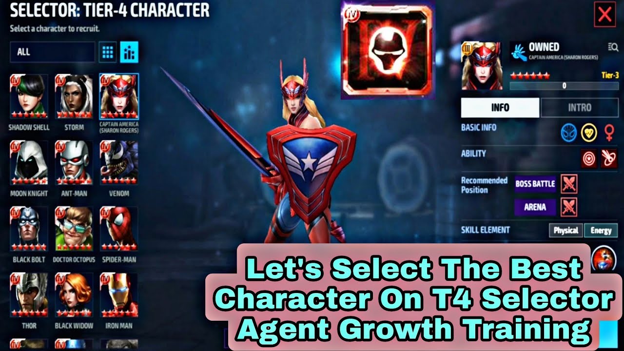 Lets Select The Best Character On T4 Selector Agent Growth Training - Marvel Future Fight