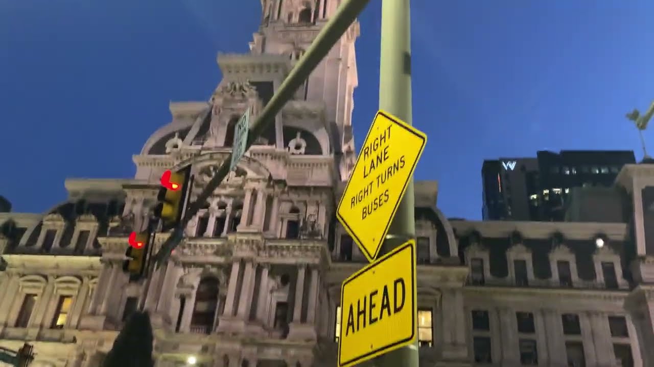 Philly At Night During Holidays 
