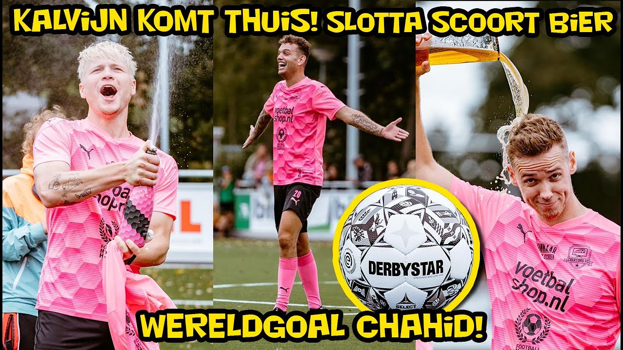 SLOTTA SCOORT ZIJN EERSTE GOAL OOIT EN KRIJGT BIER DOUCHE! KALVIJN KOMT THUIS! WERELDGOAL CHAHID!