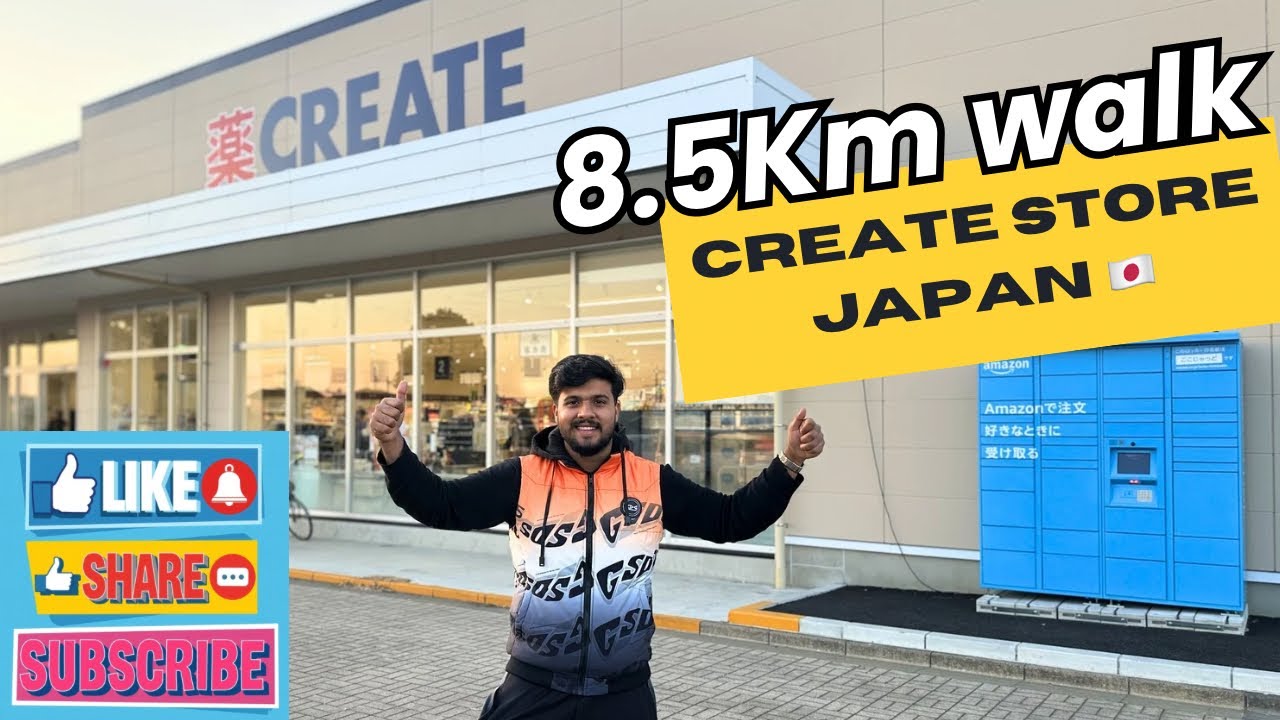8.5 KM Walk in Japan 😲 | Create Store Visit 🇯🇵 | Japan City Walk Vlog