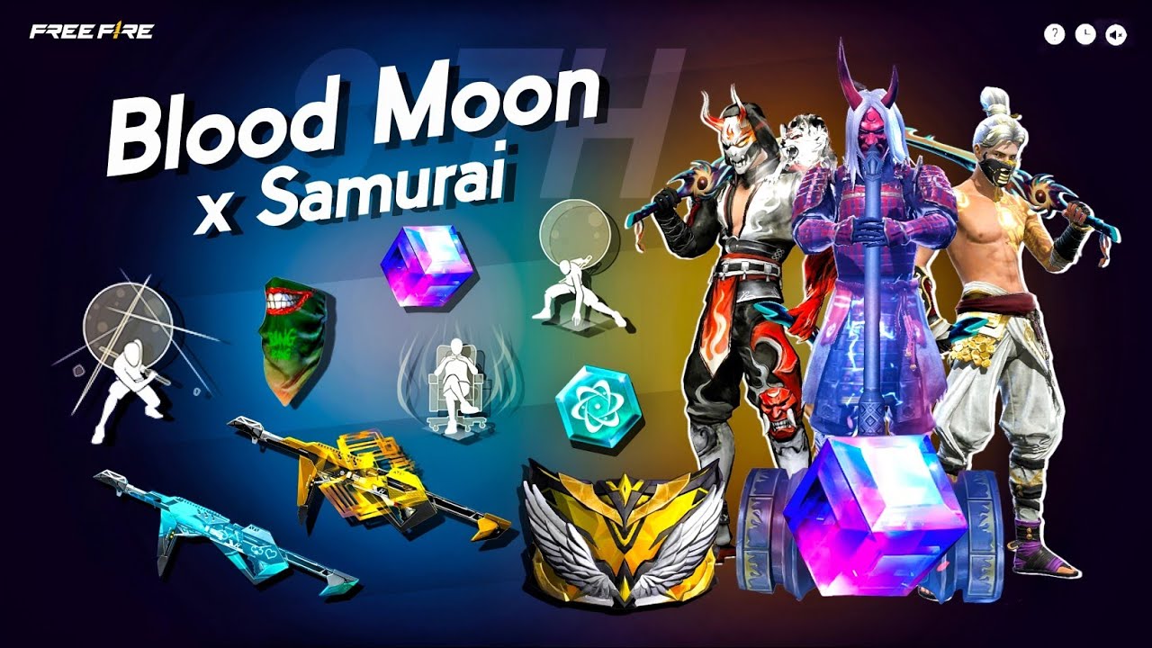 Blood Moon & Zombie Samurai Free Rewards 🤯🥳| poker mp40 return | free fire new event | ff new event