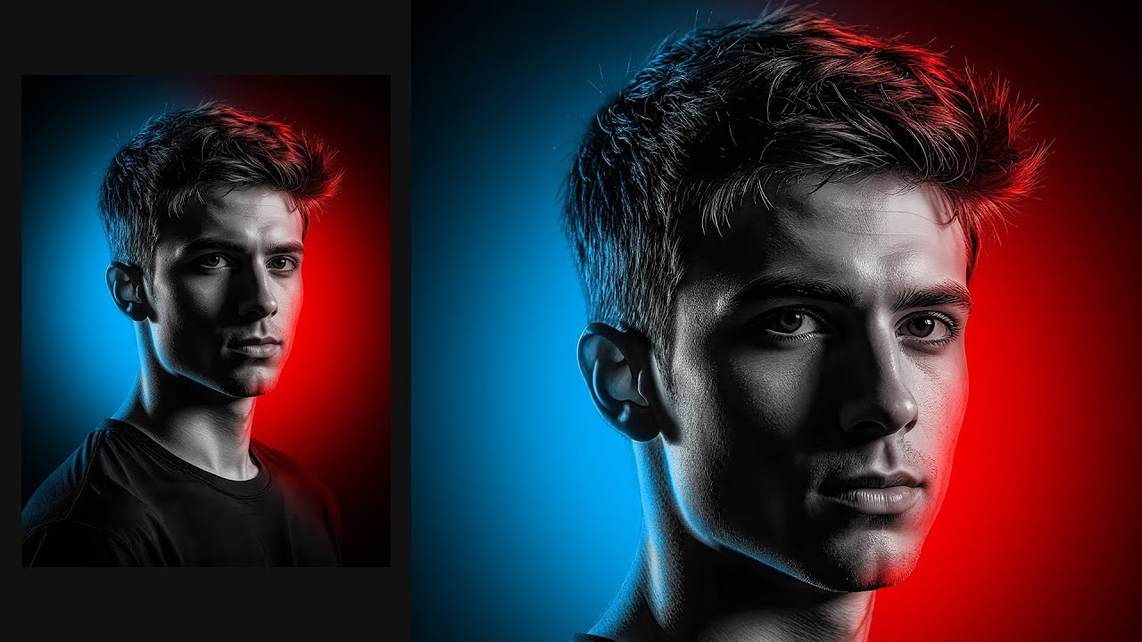 Simple Way To Apply a DUAL LIGHTING Effect In Adobe Photoshop