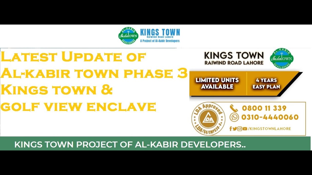 GOLF ENCLAVE MAP KINGS TOWN || COMPLETE DETAILS IN 1 VIDEO || AL-KABIR TIWN PHASE 3