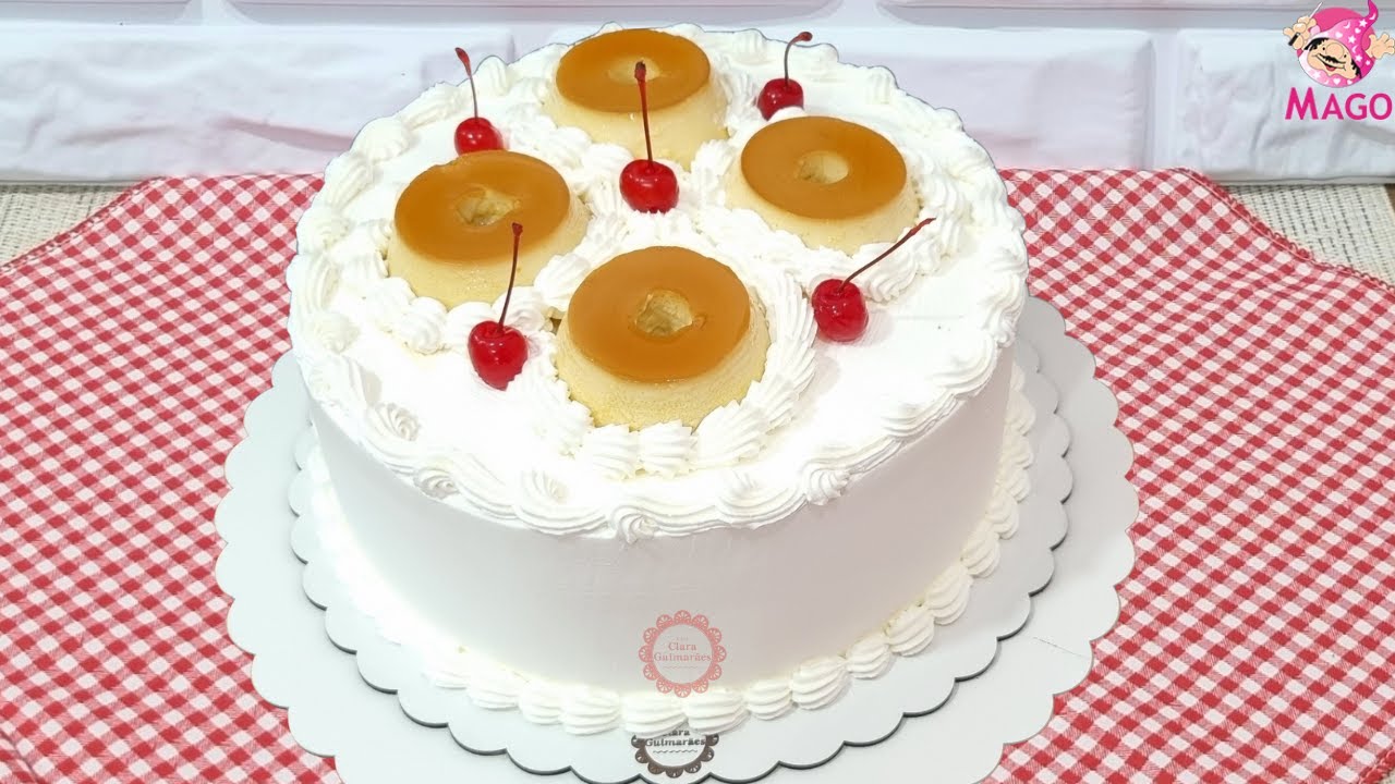 BOLO RECHEADO E DECORADO COM PUDIM! Vídeo completo com receitas, montagem e decoração!