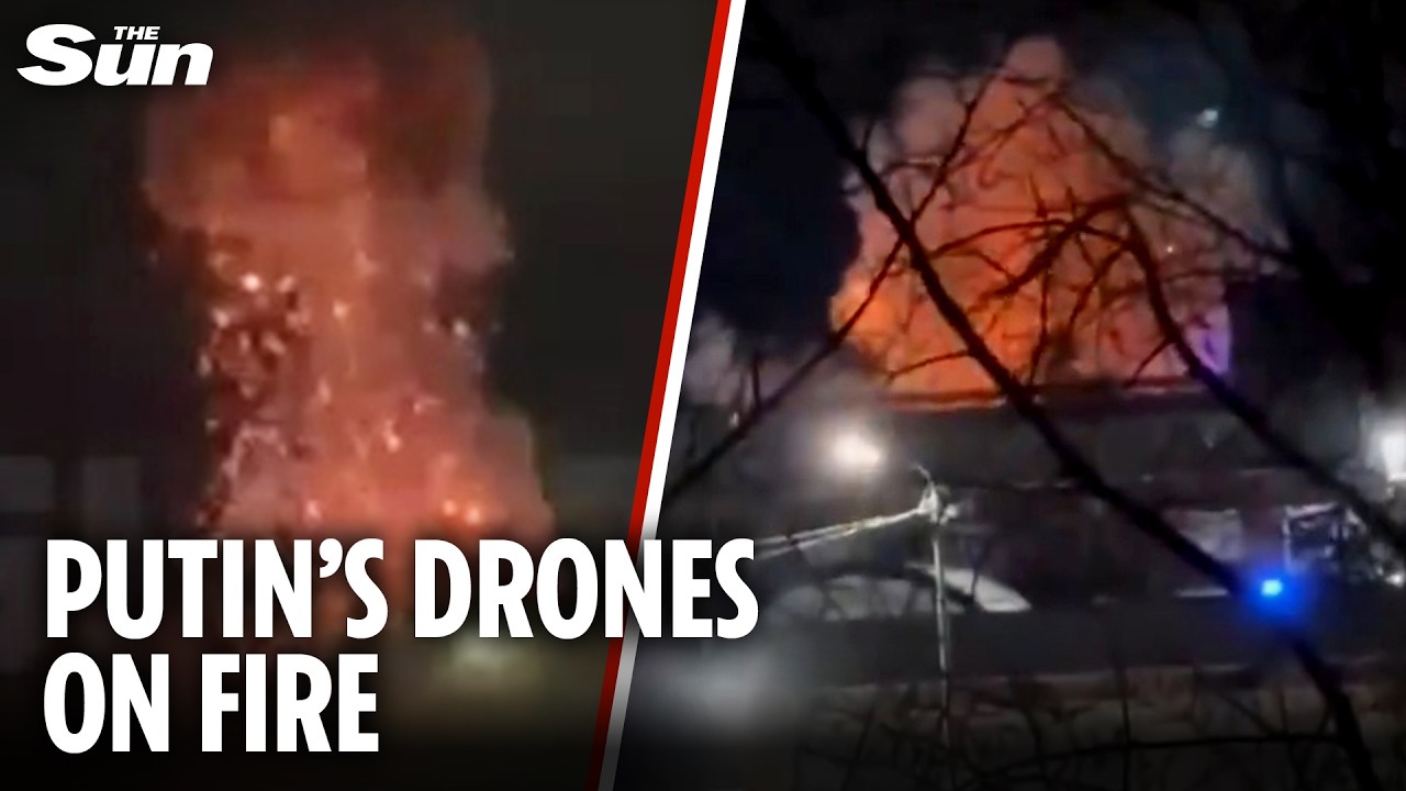 Russian drone factory EXPLODES as Ukraine strikes oil and electronics facilities