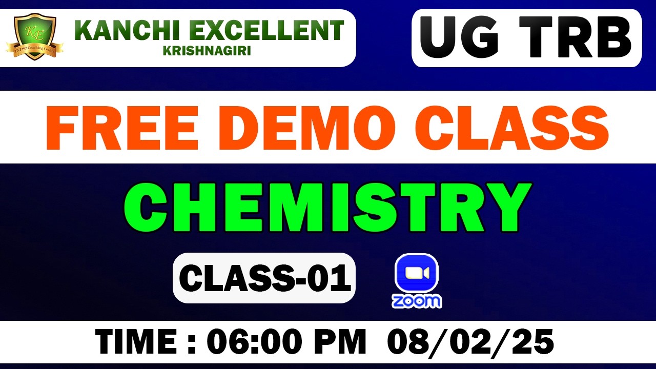 CHEMISTRY 08.02.2026 #kanchiexcellent #ugtrbchemistry  #ugtrbintroclass #trbexampreparation