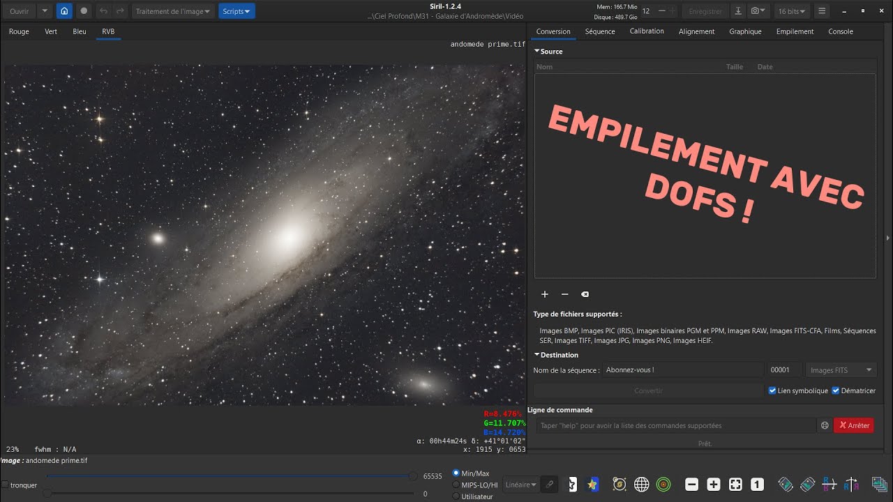 Tutoriel Siril #2 | Empilement débutant avec DOFs | 2025
