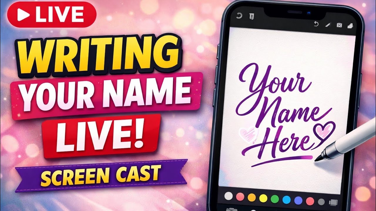 LIVE Name Writing on Mobile | Comment Your Name♥️