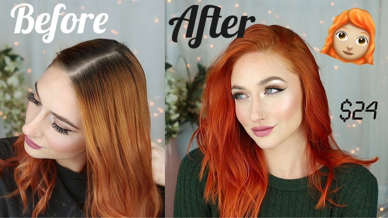 How I touch up my roots and color at home WITHOUT BLEACH! | Orange hair DIY