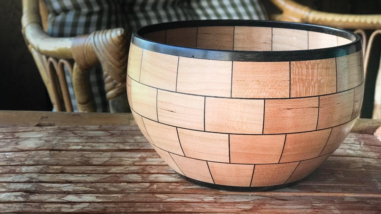 Turning a Segmented Cherry and Ebony Bowl | Woodturning