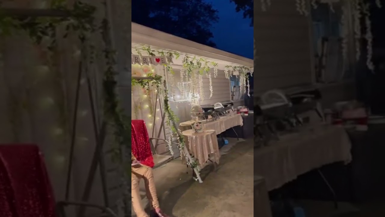 Backyard wedding decoration