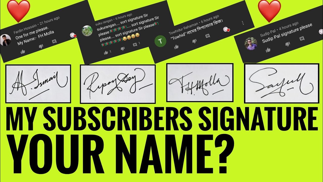 Subscribers name signature | Thanks❤ | Anup calligraphy |