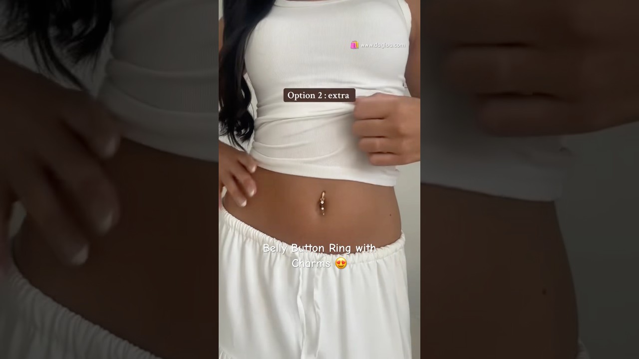Belly Button Ring with Charms 😍 #piercing #jewelry #bodyjewellery #bellypiercing