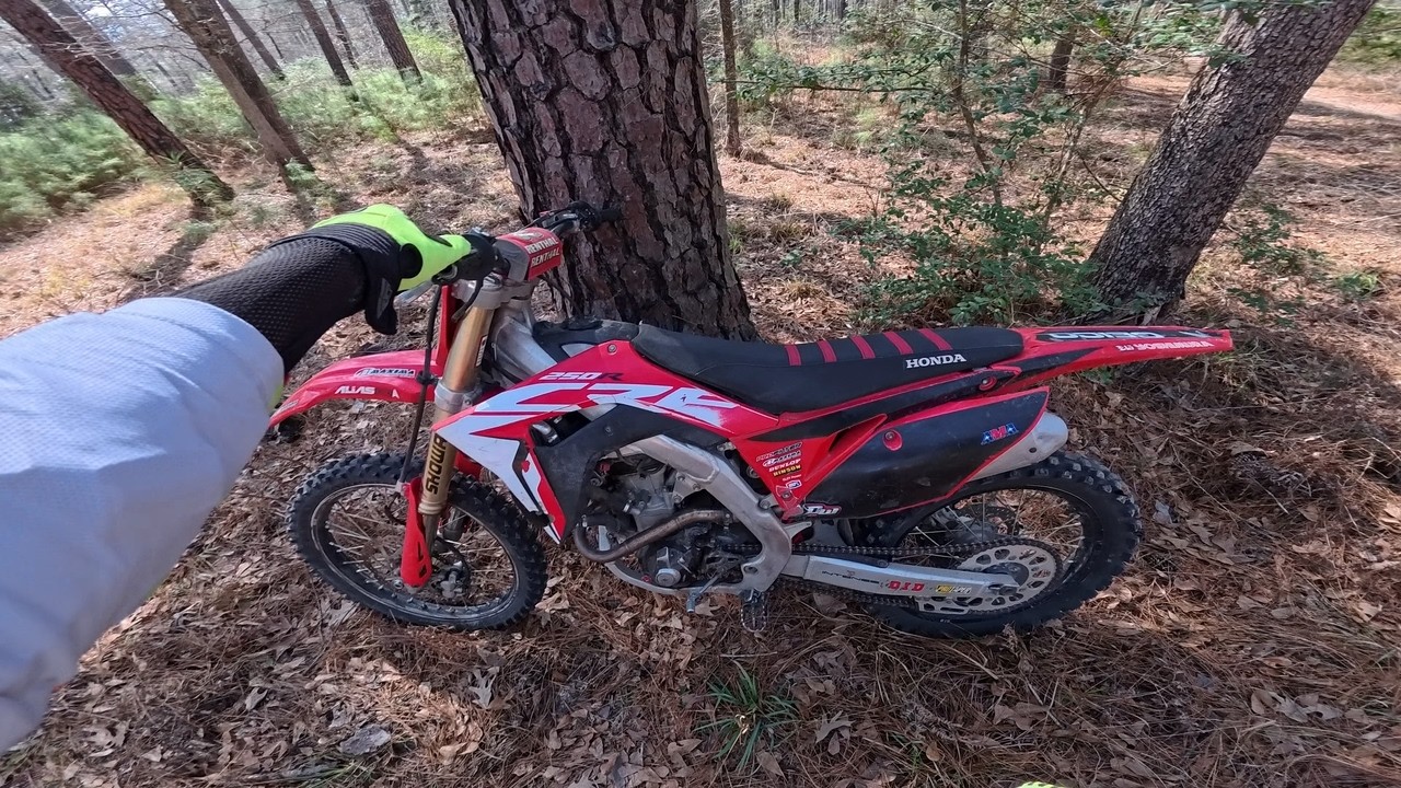 My cousin rides my 250
