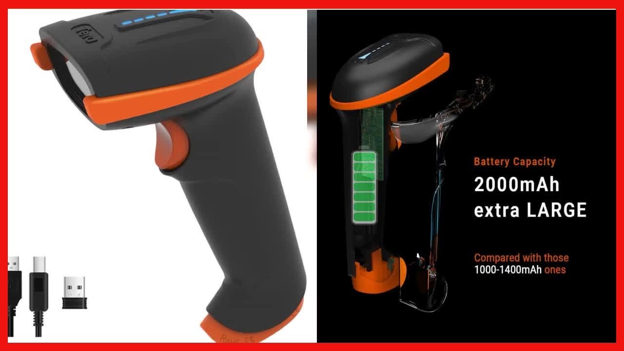 Wireless Barcode Scanner with Long Battery Life and Durable Design