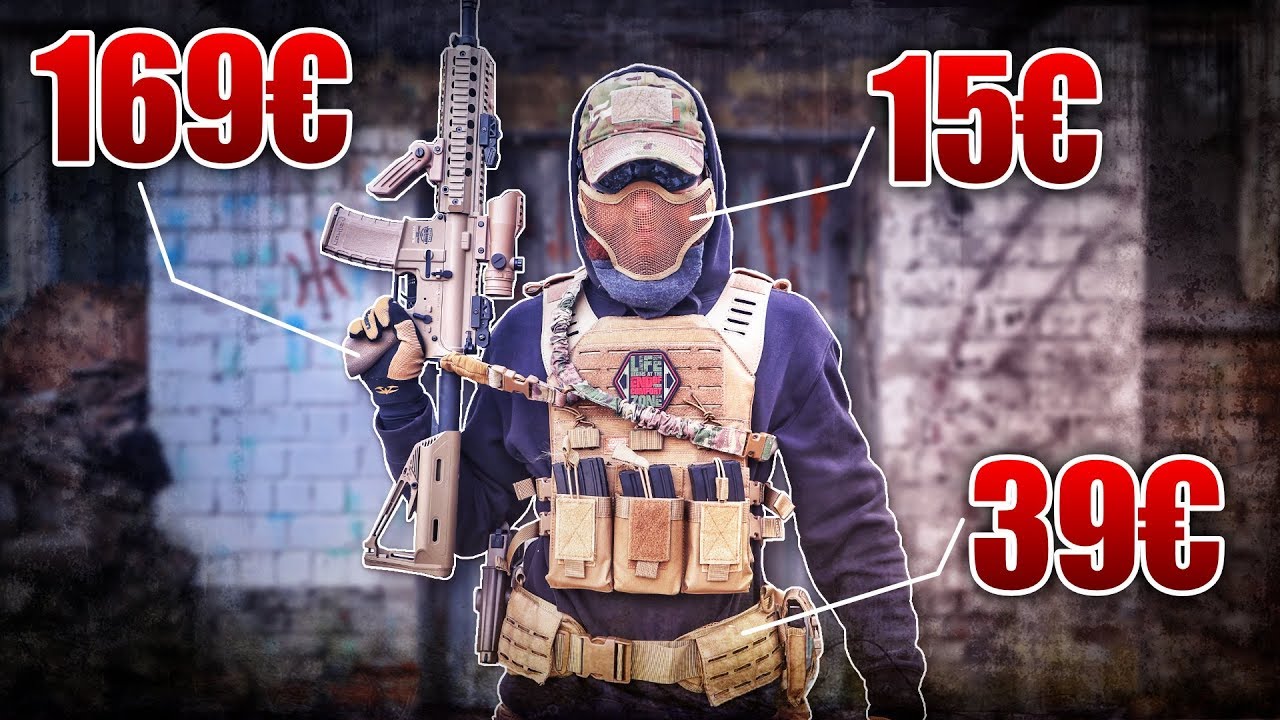 AIRSOFT ANFÄNGER LOADOUT AUSRÜSTUNG 2018 - M4 Pistole Weste Plate Carrier | Fritz Meinecke