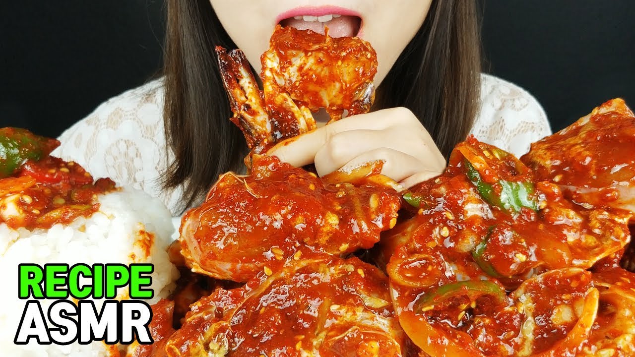 ASMR пряный и сладкий сырой краб * рецепт *