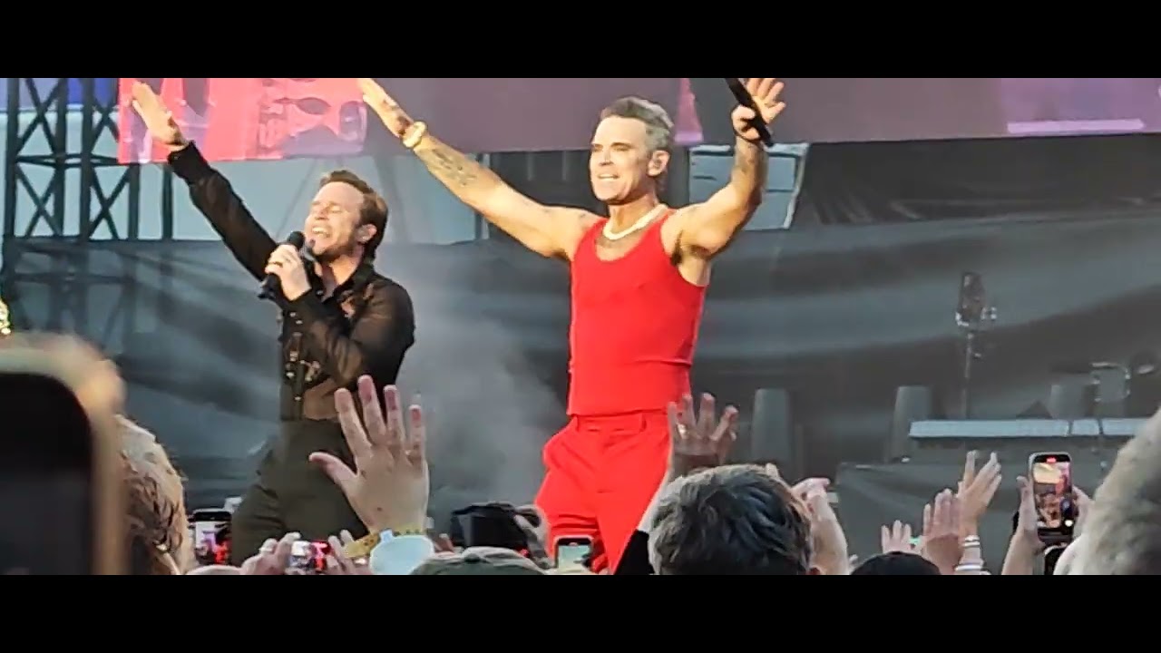 Robbie Williams better man tour 2025 with Olly murs relight my fire