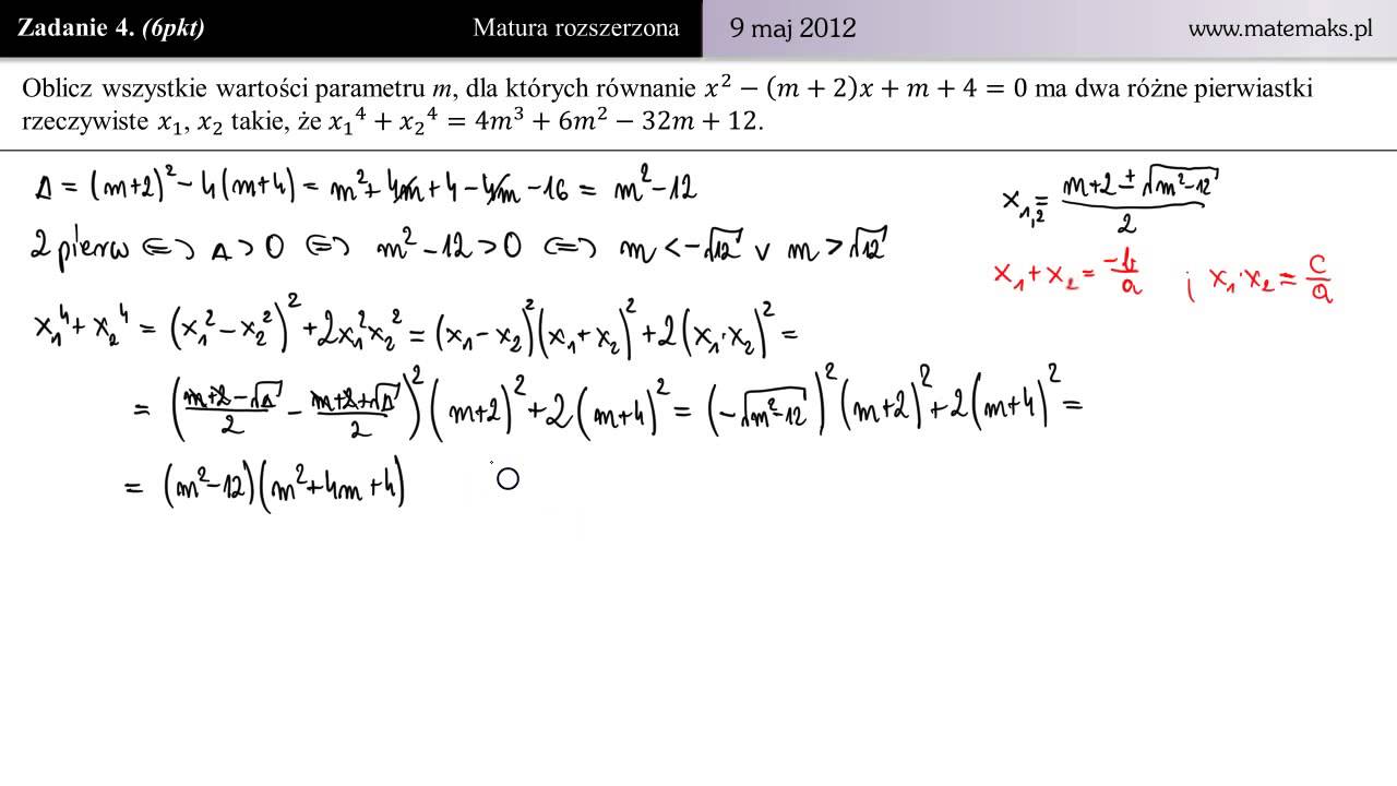 Matura rozszerzona z matematyki - 9 maja 2012 - zadanie 4