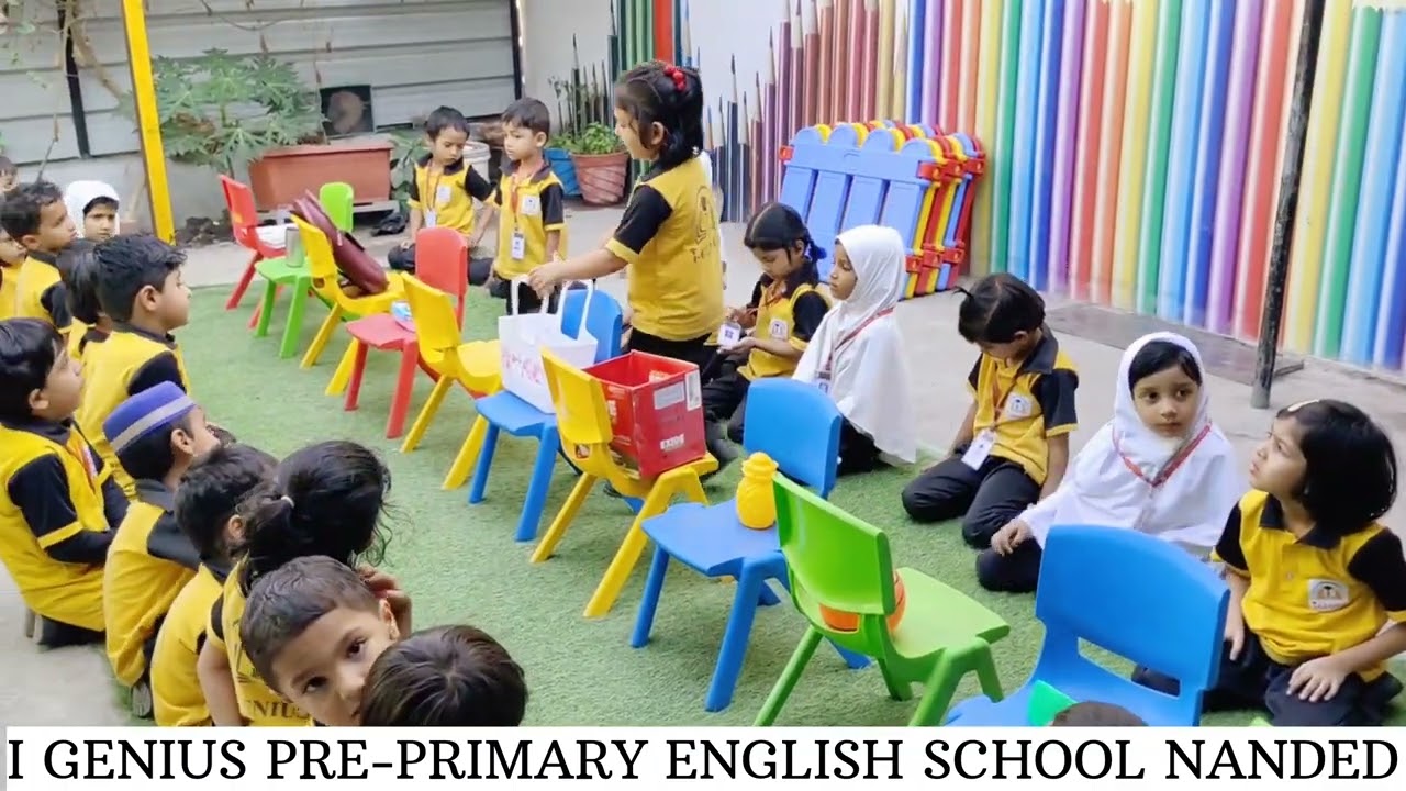 Teaching about 'Where' at I Genius pre primary English School Nanded