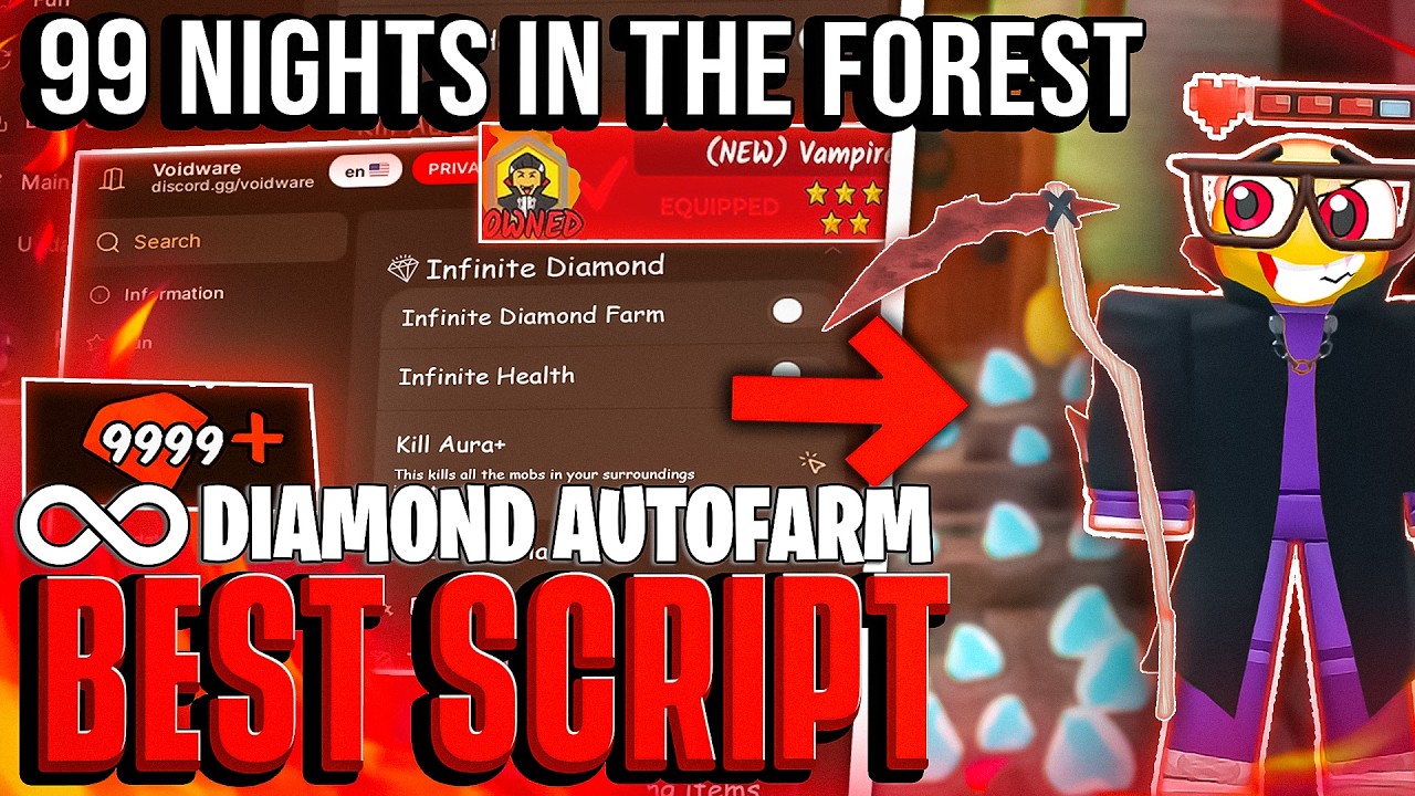 Скрипт 99 Nights in the Forest 🌲 БЕЗ КЛЮЧА &ndash; Автоматическая ферма алмазов, бесконечных монет и са...