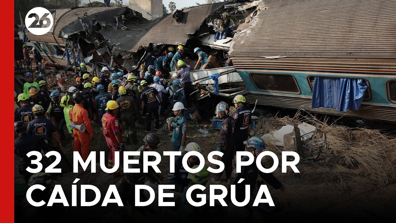 🚨 TRAGEDIA EN TAILANDIA | Ya son 32 los muertos tras la caída de una grúa sobre un tren