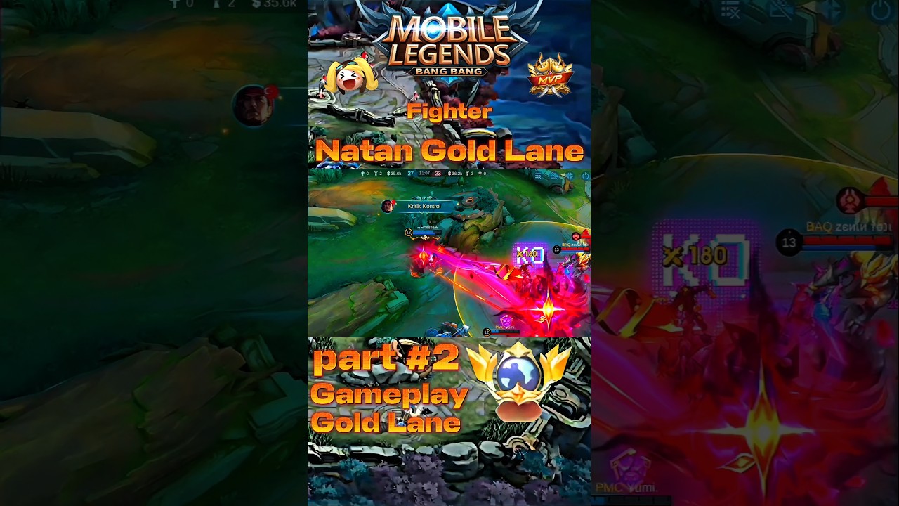 Natan Gold Lane Gameplay Fighter PART 2 #mobilelegends #natan #shots #gameplay #fighter #part2