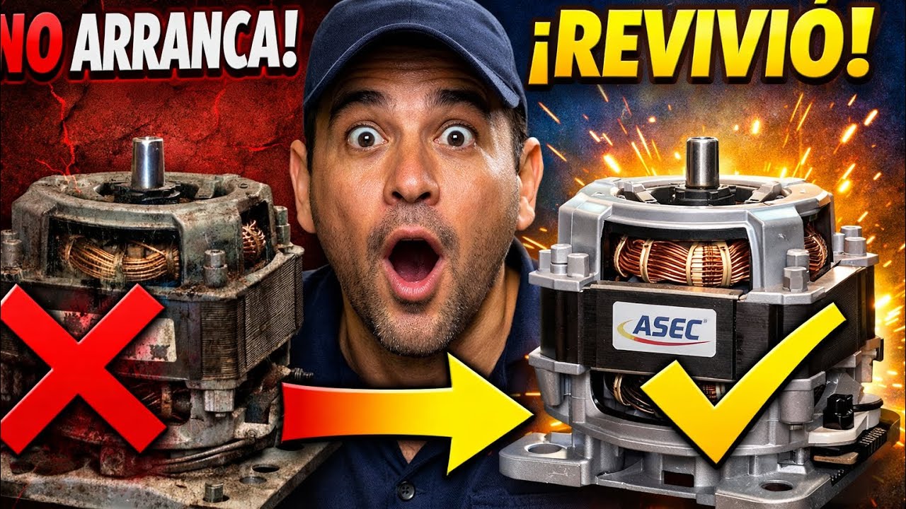 “¡NO ARRANCABA! 😱 Así REVIVÍ el motor de esta lavadora doble tina ASEC y quedó como NUEVO 🔥”