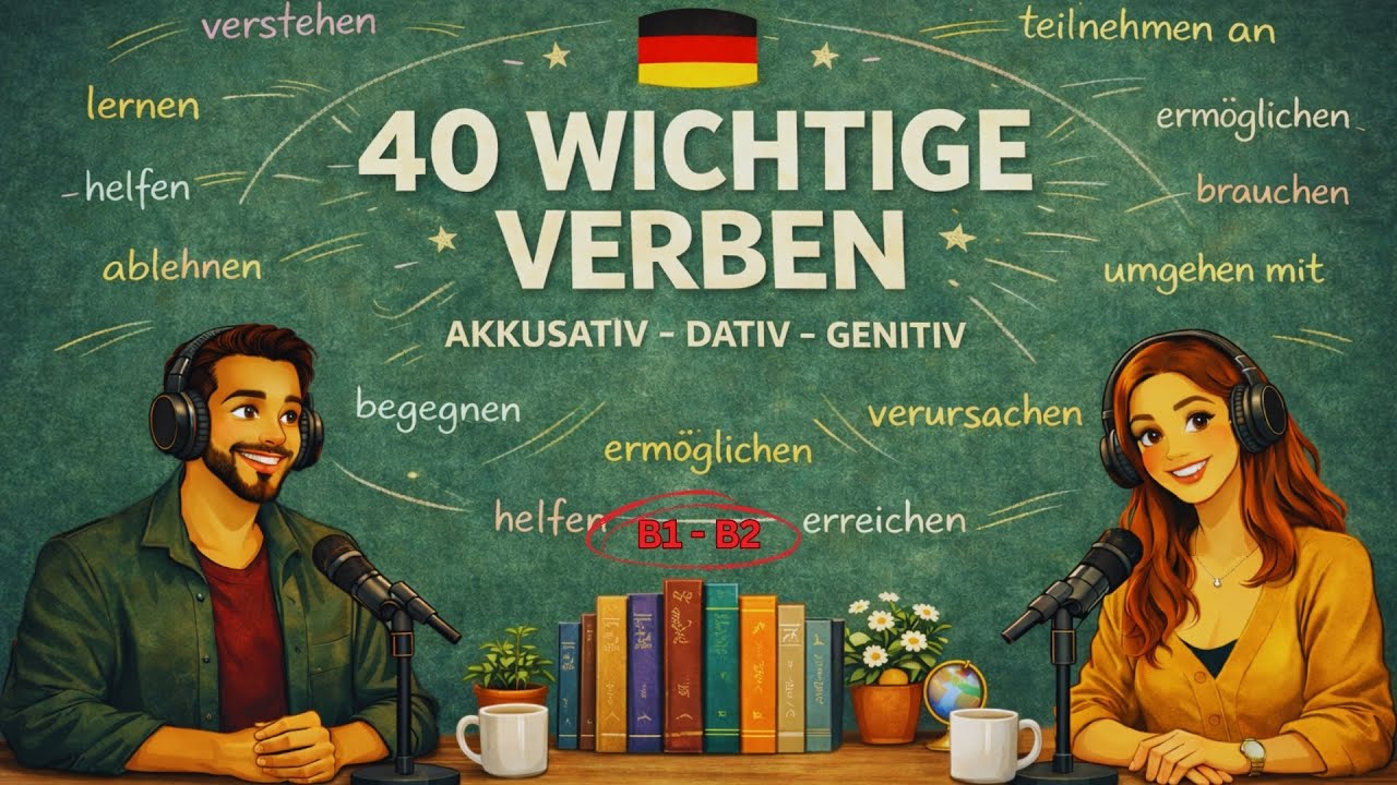 40 wichtige Verben: Akkusativ, Dativ & Genitiv / Deutsch hören & verstehen B1-B2