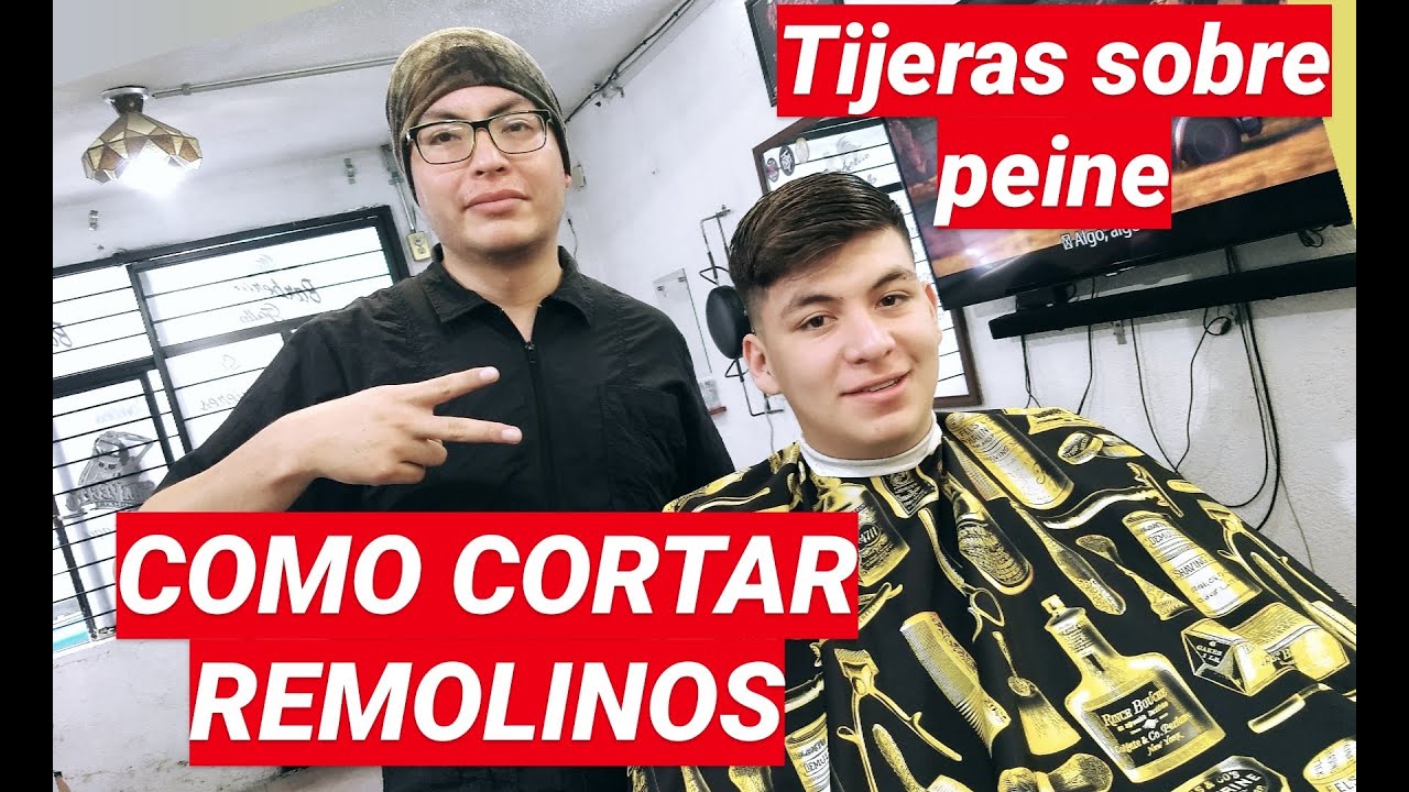 COMO CORTAR REMOLINOS EN EL CABELLO TECNICA DE TIJERA SOBRE PEINE