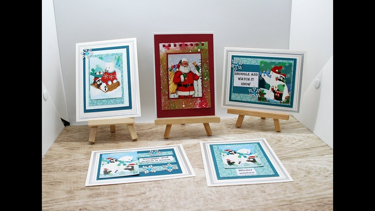 Making Christmas cards using recycled cards or your stash 133
