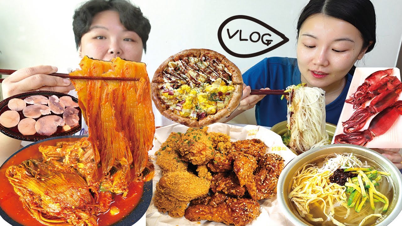 먹방 브이로그 | 낮술=🧡 포장마차 계절이 왔다!!🍻 등갈비김치찜 잔치국수 쌀통닭 반반치킨 버터관자구이 통오징어찜 피자 | 잠실 맛집 Mukbang VLOG