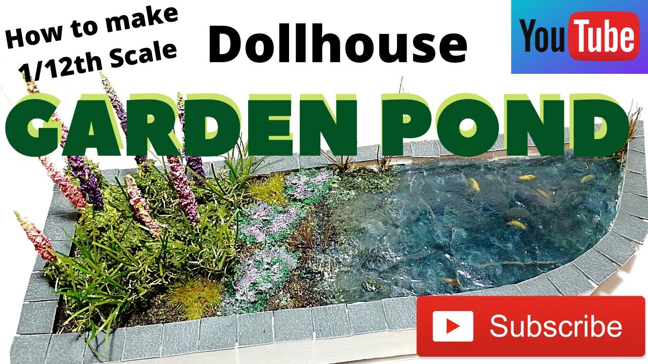 Miniature goldfish pond Tutorial for a Dollhouse. A how to make - 1/12th Scale video
