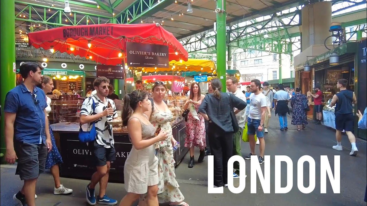 London BOROUGH MARKET Walking Tour 🇬🇧 | London Street Food Walk [4K]