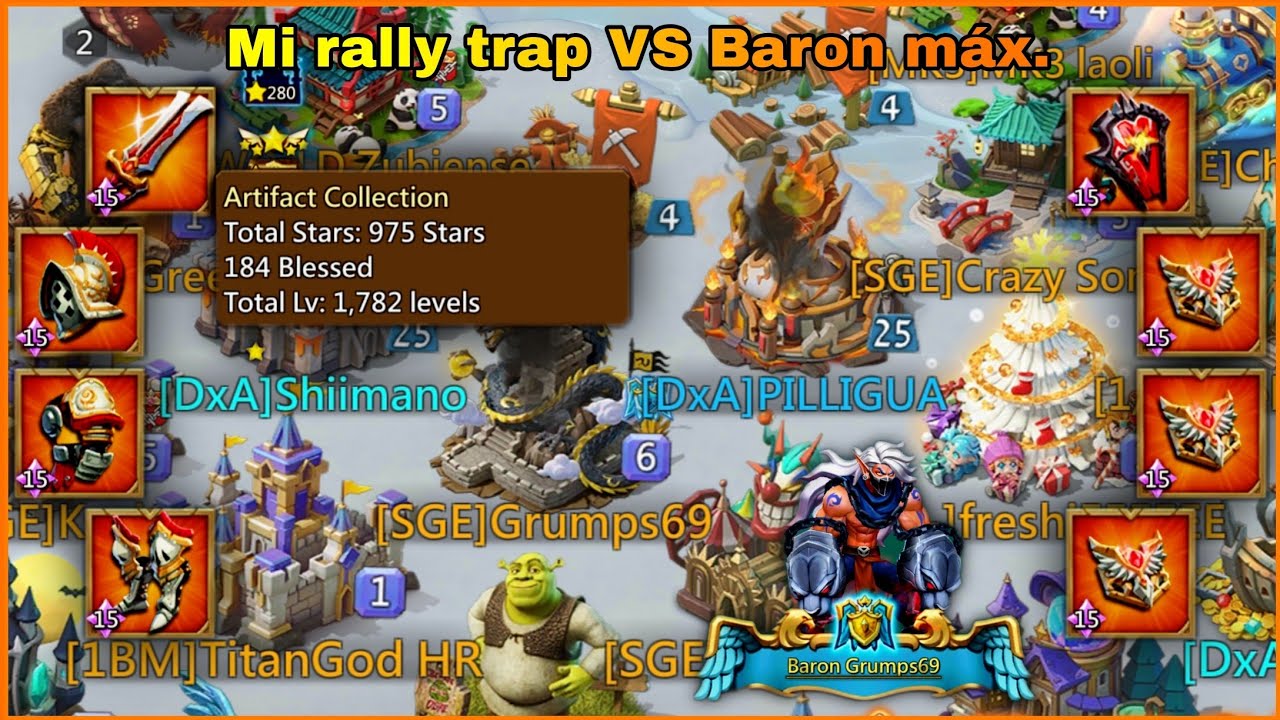 Lords Mobile - Mi rally Trap F2P VS Titan full Campeón mítico 