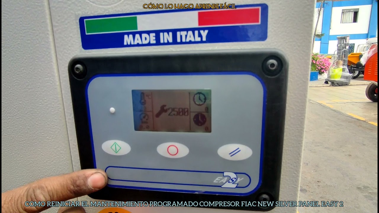 COMO REINICIAR EL MANTENIMIENTO PROGRAMADO COMPRESOR FIAC NEW SILVER PANEL EASY 2