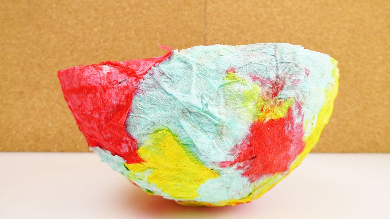 Pappmaschee Schale mit Luftballon | Dekoschale basteln | Einfache Dekoidee für Zuhause