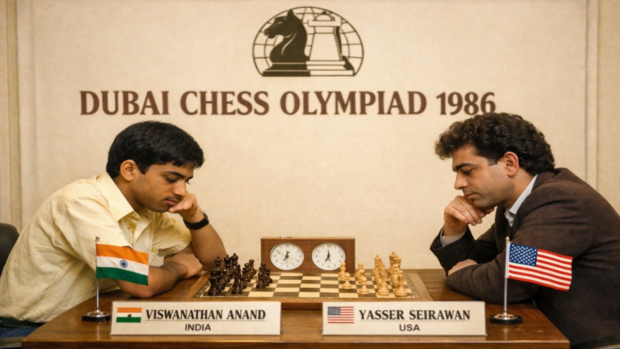 Viswanathan Anand vs Yasser Seirawan • Dubai Olympiad. 1986
