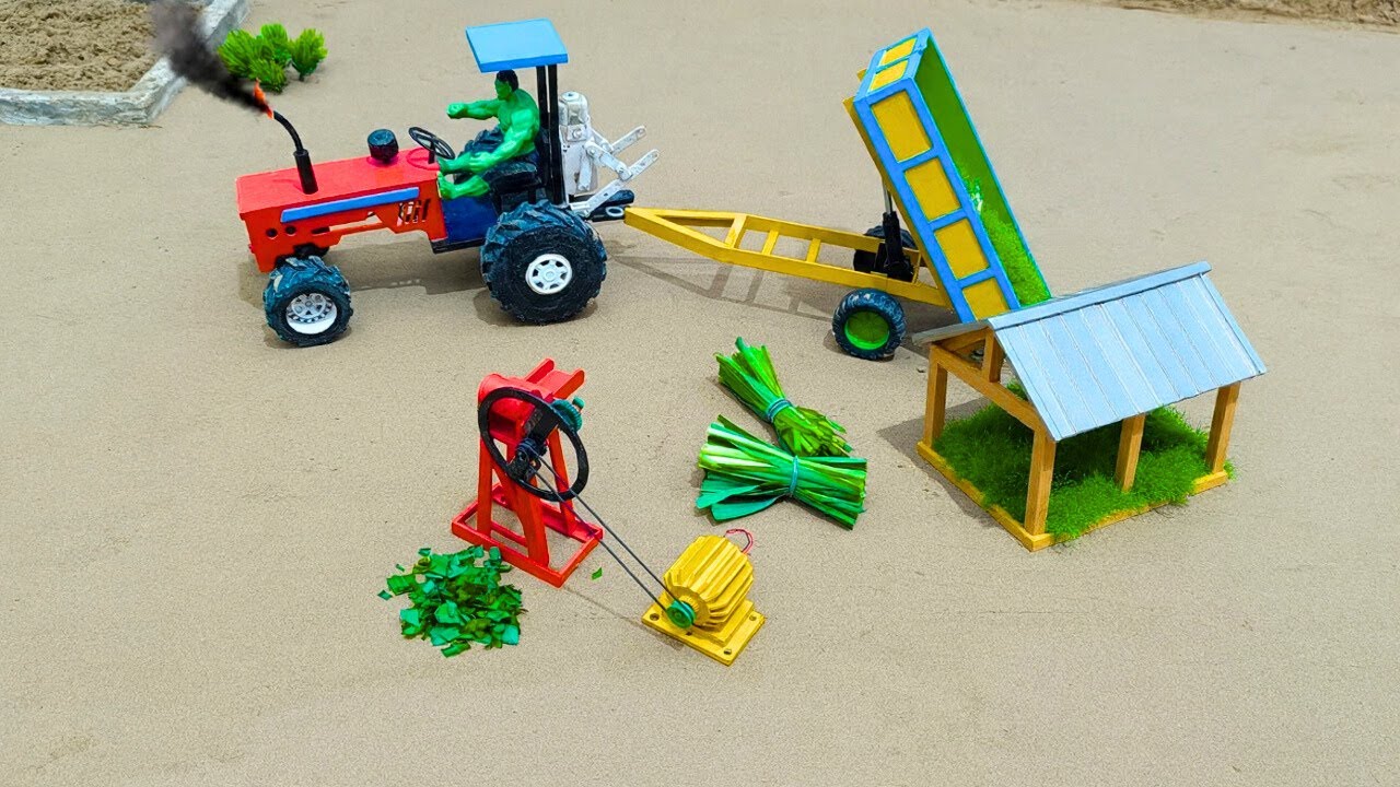 Diy diorama making mini motor water pump science project | Mini Tractor
