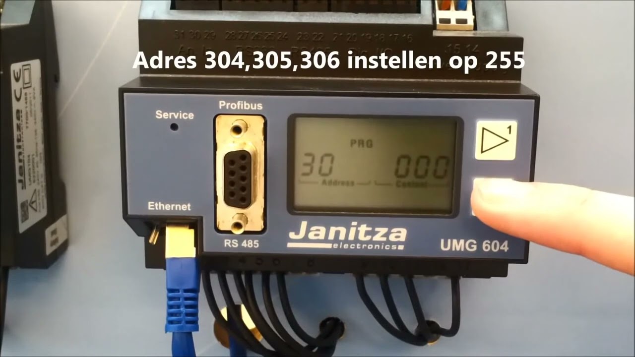 Set up power quality analysers UMG 604 & UMG 605 on fixed IP address - Janitza