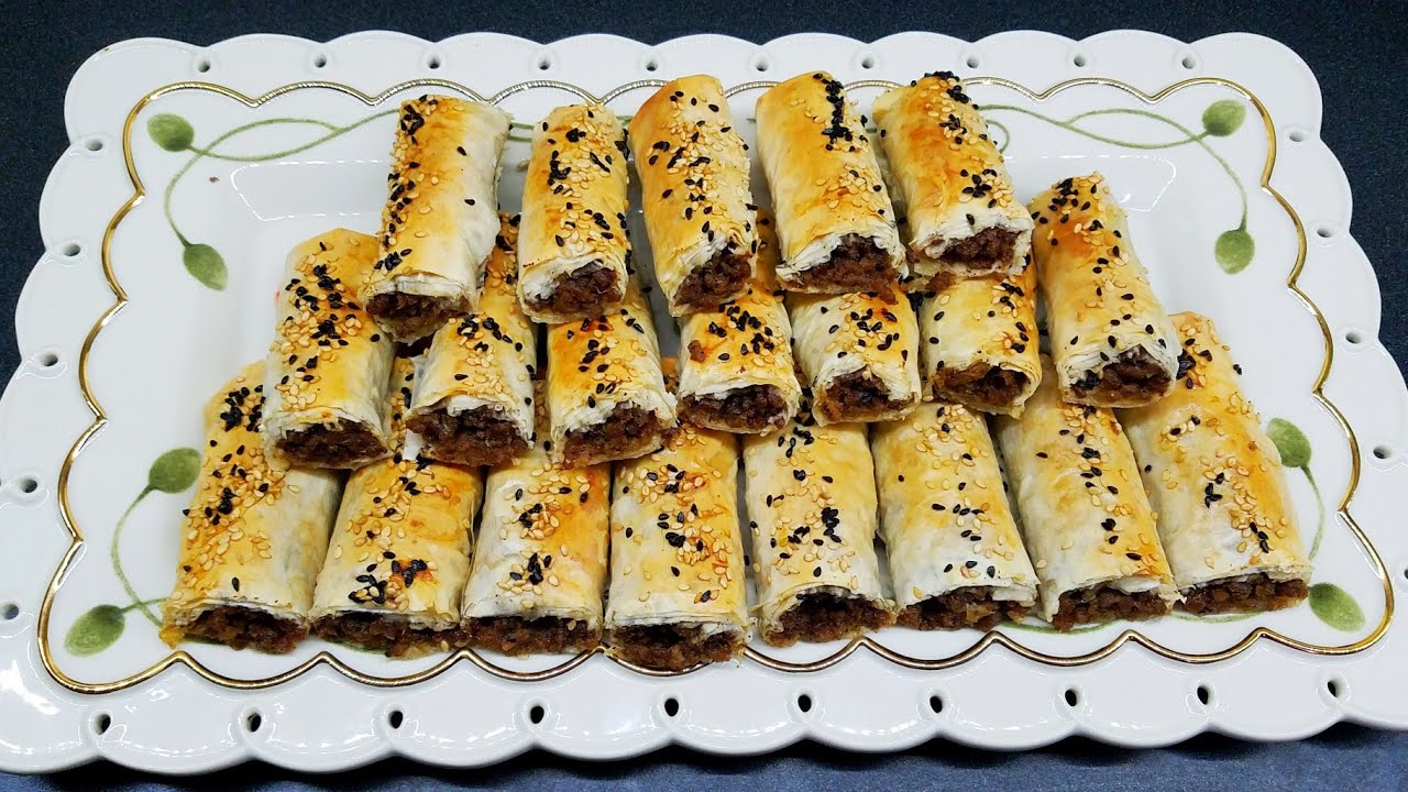 CRUNCHY Phyllo Rolls with Ground Beef, Borek with ground beef, Best Finger food for Parties