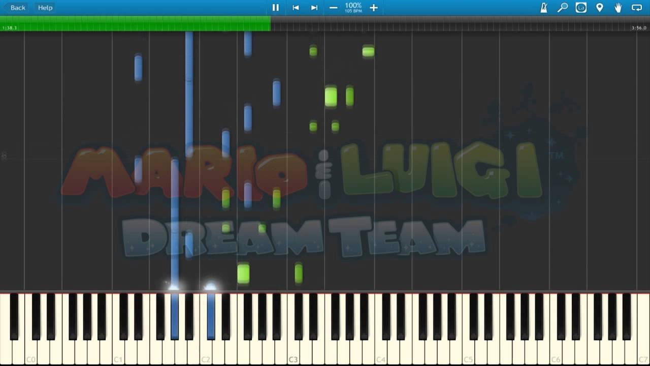 Mario and Luigi Dream Team - Sacred Somnom Woods (Piano Arrangement) (Synthesia)