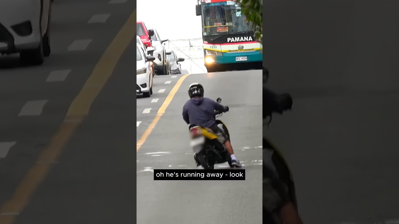 Another Kamote in the bus lane counter flowing in Edsa, repeat offender and this is what he did.