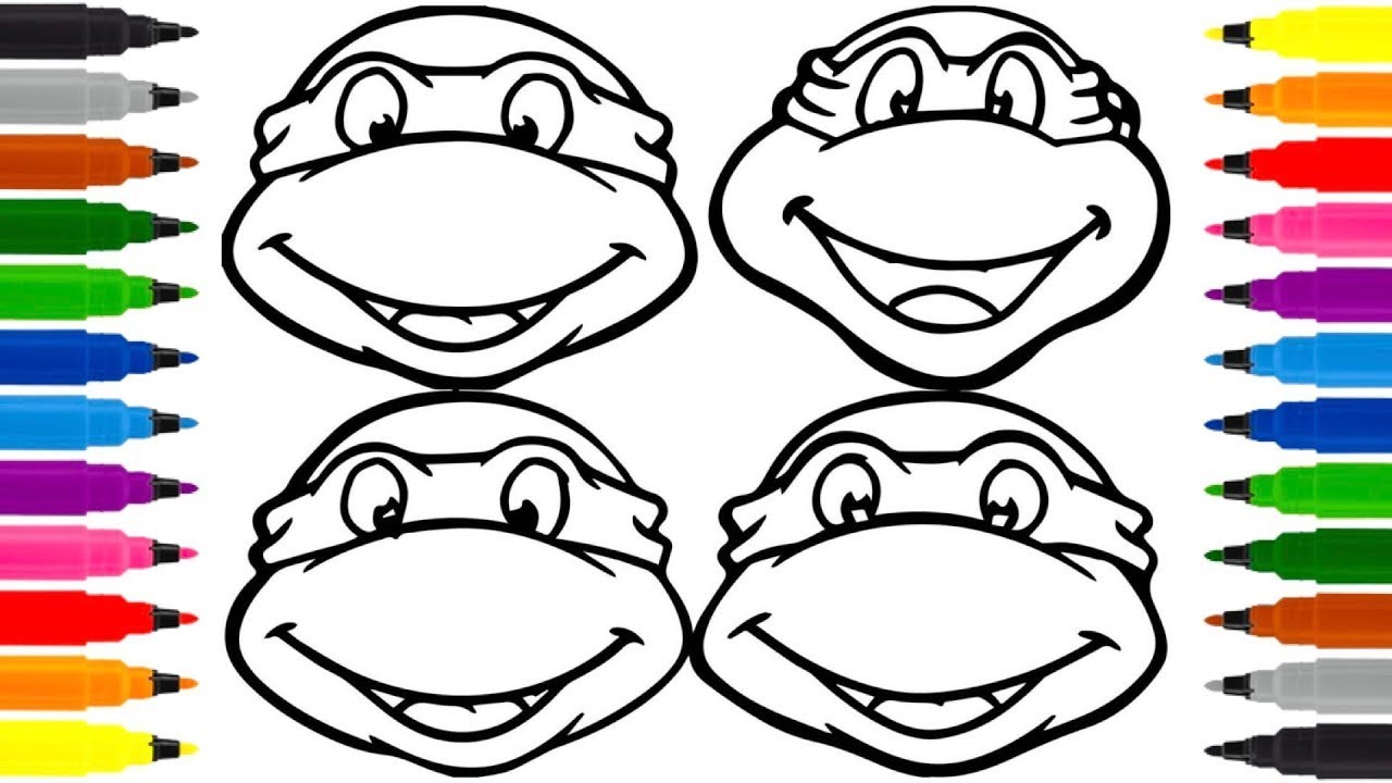 Ninja Turtles Drawing, Coloring Pages | How to draw Ninja