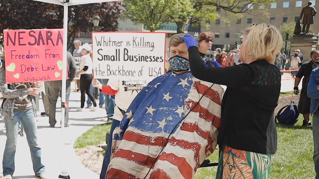 "Operation Haircut" trims protesters locks on the steps of the Michigan State Capitol
