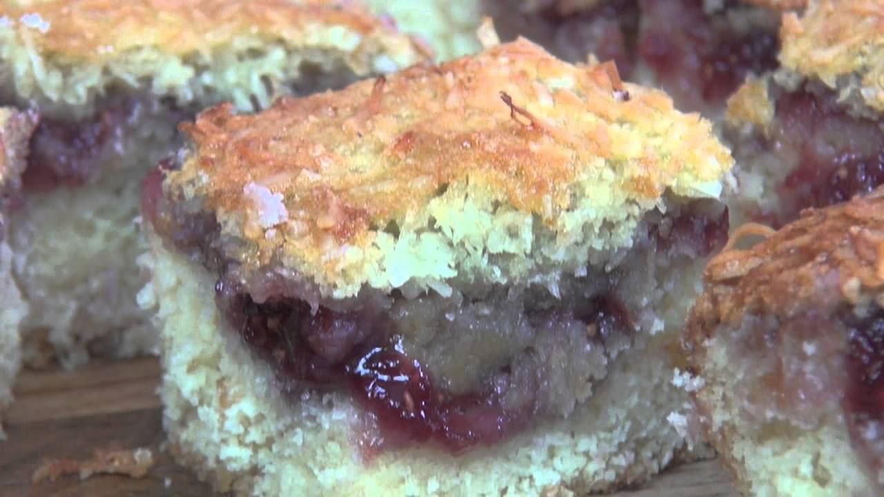 Raspberry & Coconut Slice - Video Recipe