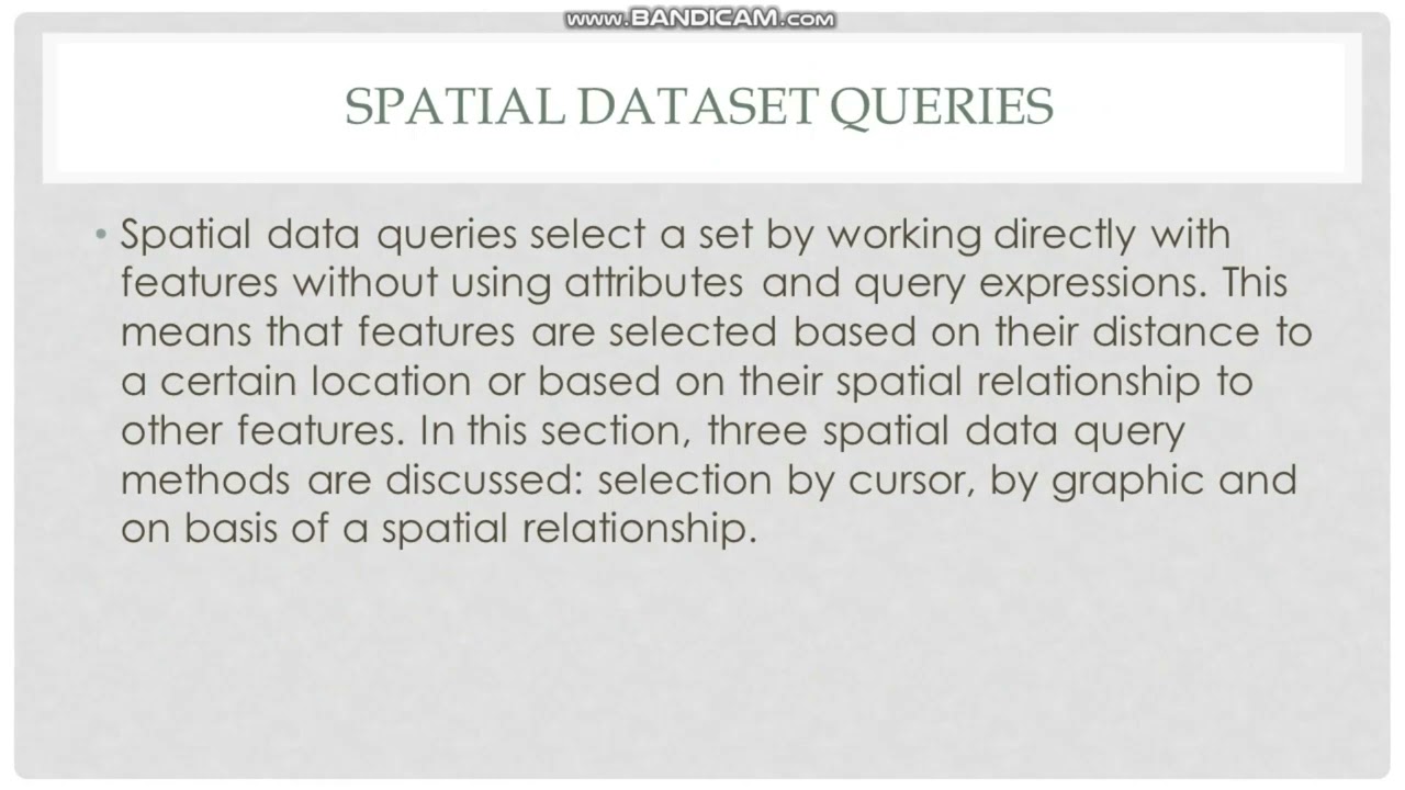 Lecture. Selection  queries in GIS