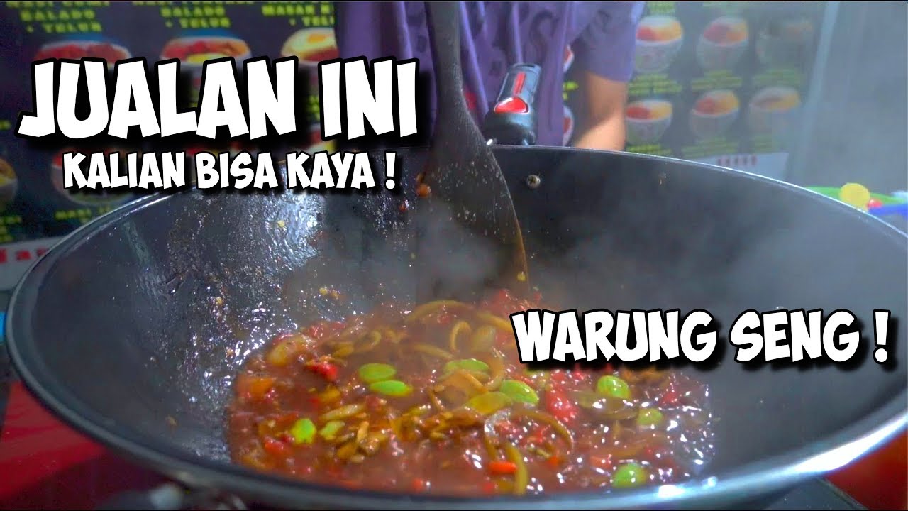 1 WAJAN BISA 49 MENU, JUALAN NASI DI BOWL jarang nemu CARA ini di INDONESIA ! GEROBAK KECIL