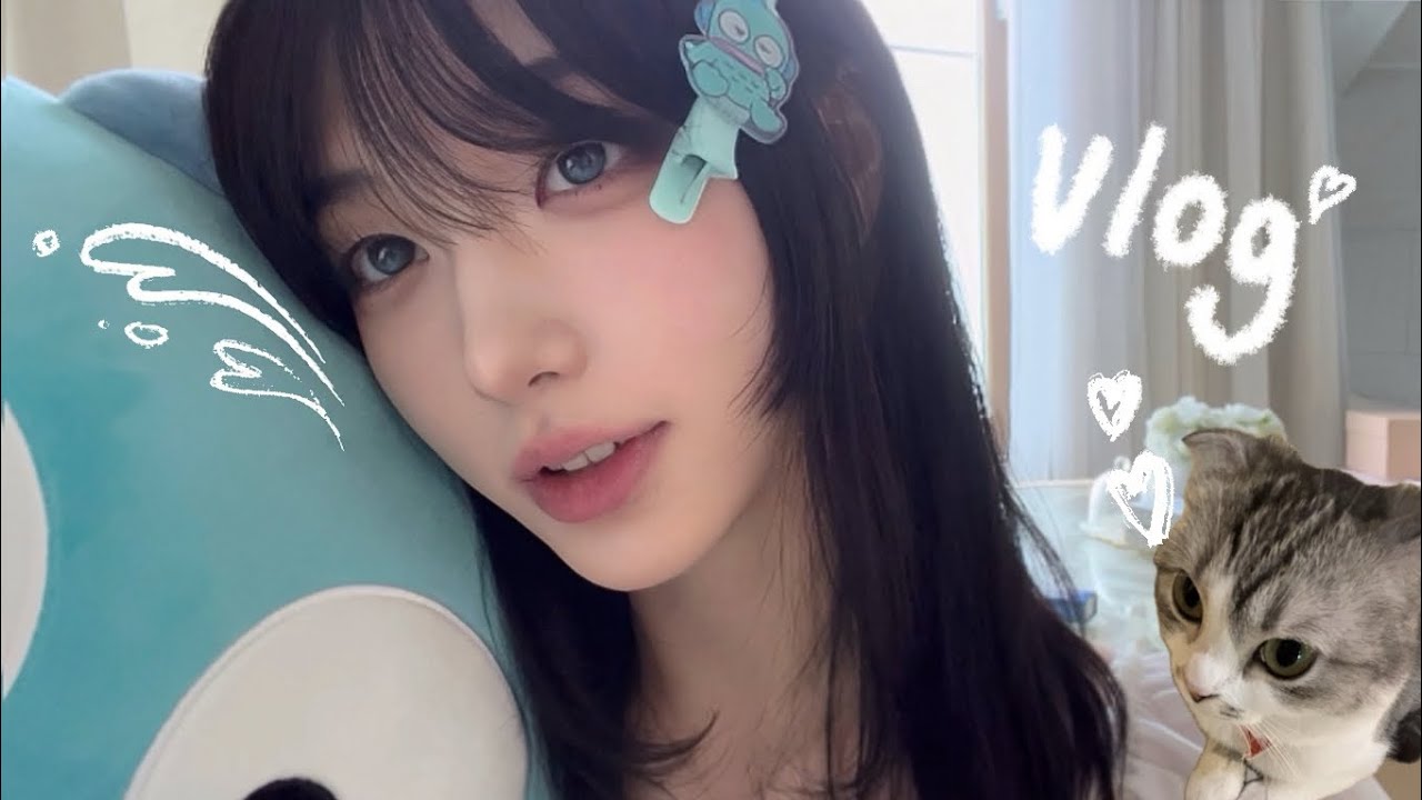 한교동 덕후의 Vlog 𓆝⋆｡˚ | 고양이 카페🐈, 수분 대폭발 스킨케어💦,산리오 쿠키,길소명 메이크업